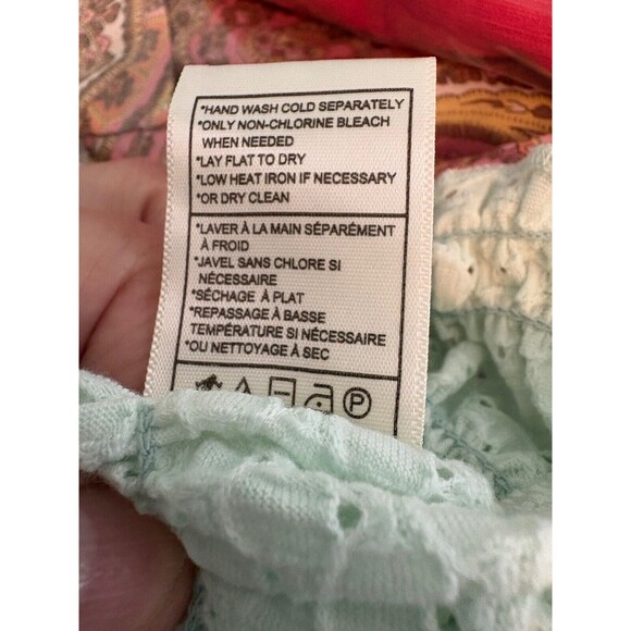 BB Dakota by Steve Madden Womens Top XS Mint Green Smocked Crop Top Puff Sleeves - Picture 6 of 6